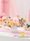 Pink Yellow Artificial Flowers, Silk Fake Flowers (A Pink Yellow) 5"D x 5"W x 1"H